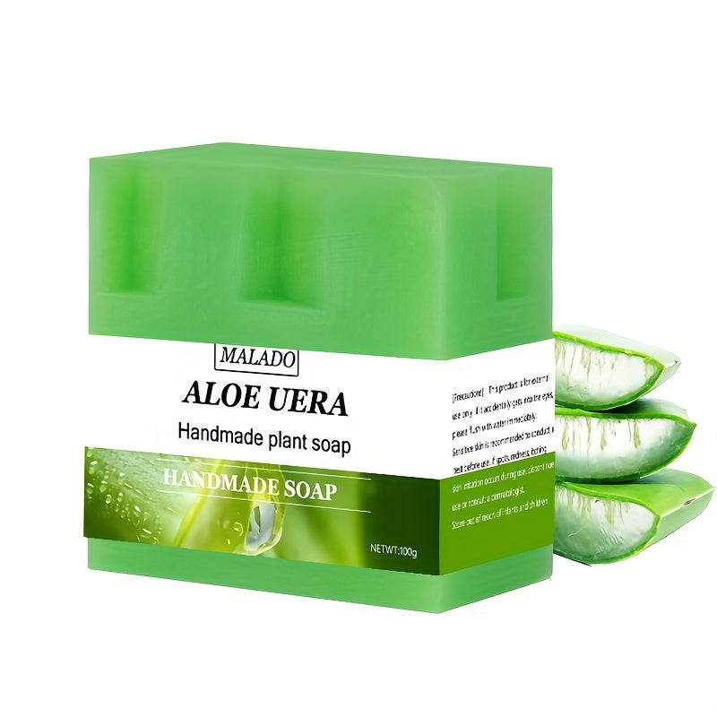 100g Aloe Vera Soap, handmade with rich lather, suitable for daily facial and body cleansing, ideal for both men and women