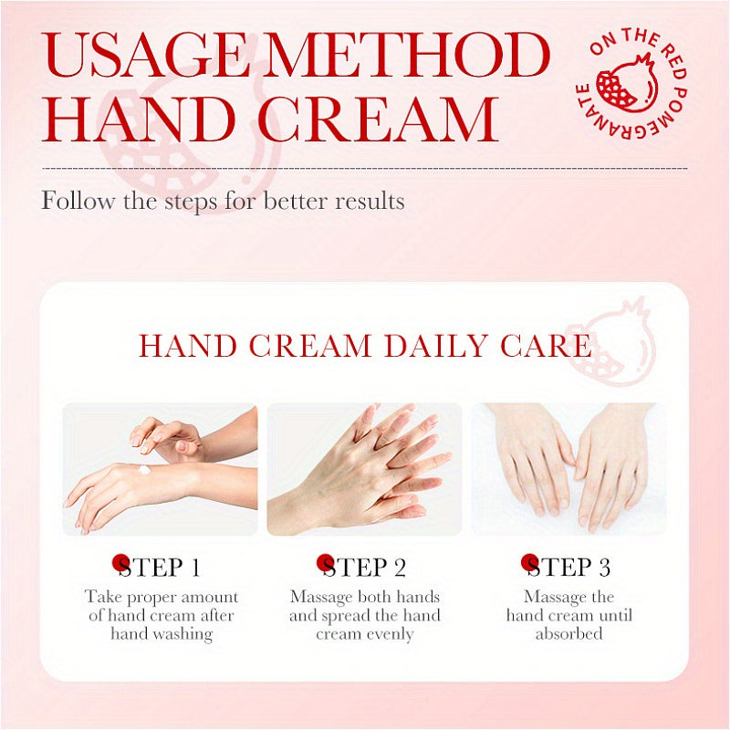 3\u002F1pc Pomegranate Hand Cream, Moisturizing And Hydrating, Refreshing And Non-Greasy, Nourishes Dry And Cracked Hands. Travel Essay Small Pack, Portable Pack, Travel Bag, Essential for Travel