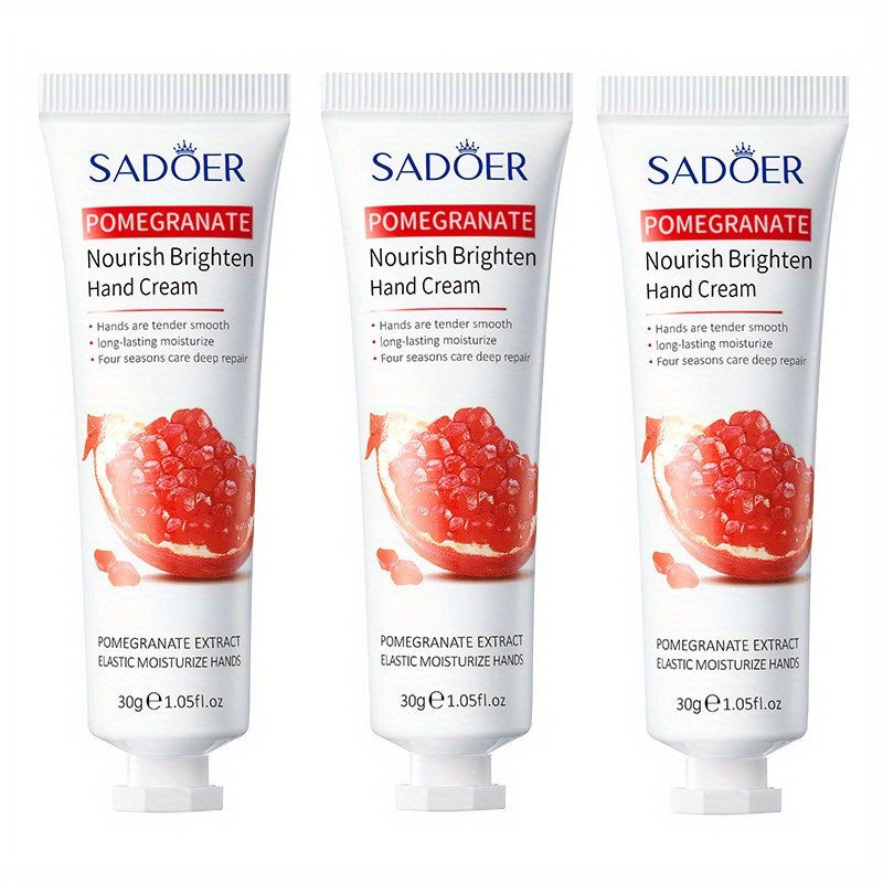 3\u002F1pc Pomegranate Hand Cream, Moisturizing And Hydrating, Refreshing And Non-Greasy, Nourishes Dry And Cracked Hands. Travel Essay Small Pack, Portable Pack, Travel Bag, Essential for Travel