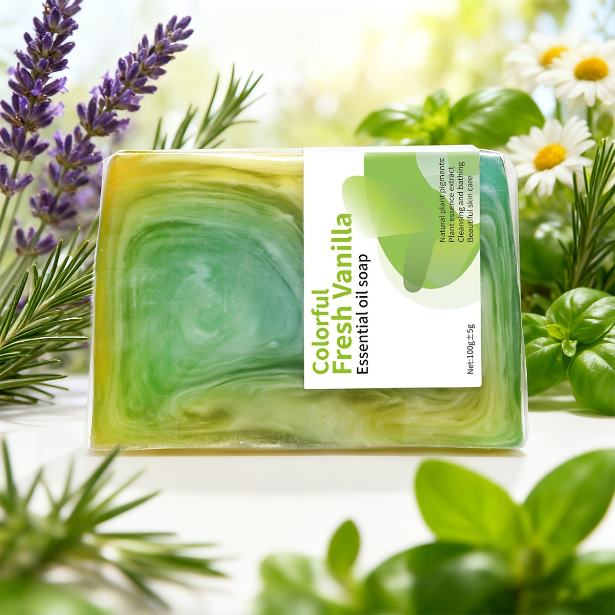 Colorful Plant Vanilla Essential Oil Soap, Deep Cleansing and Moisturizing Hand Soap for Cleansing and Bathing, Christmas Holiday Gift