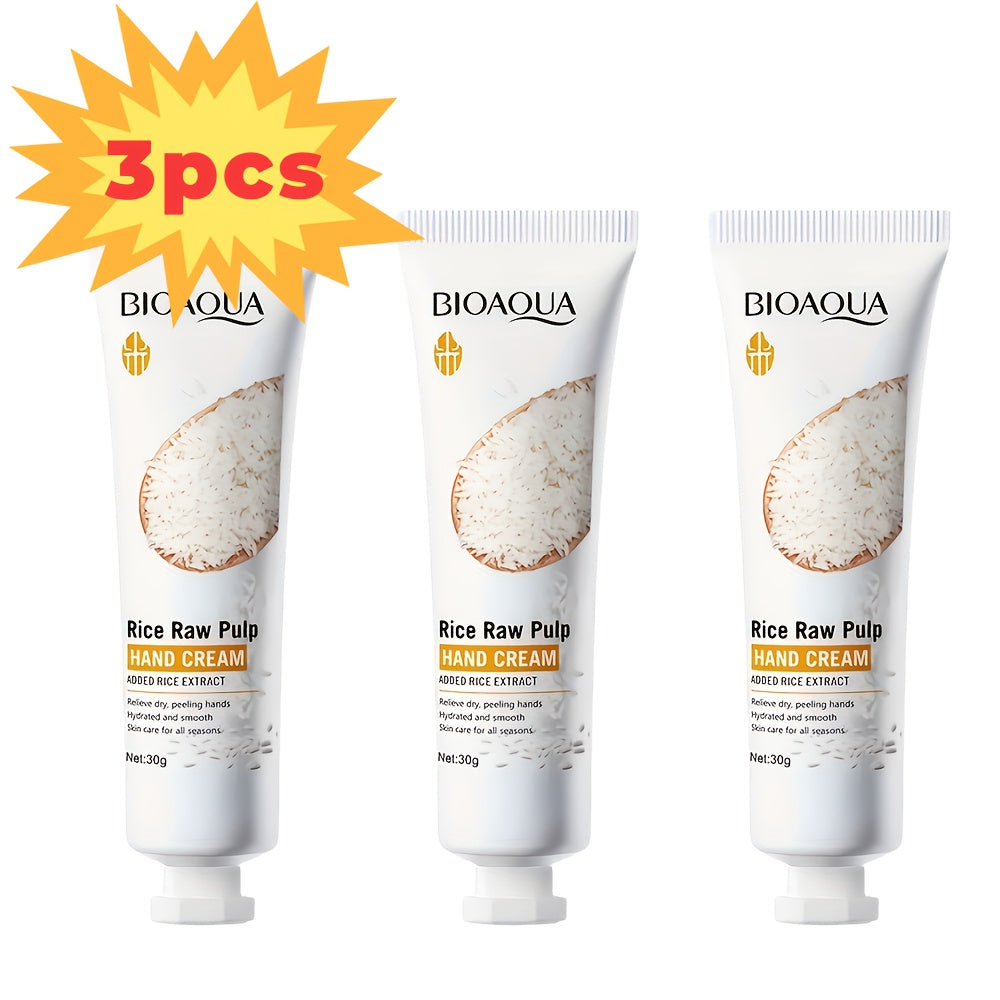 1\u002F2\u002F3pcs Rice Hand Cream, Moisturizing Hands to Prevent Dryness And Cracking, Quick Absorption, Refreshing And Non Greasy, Daily Application, Easy to Use