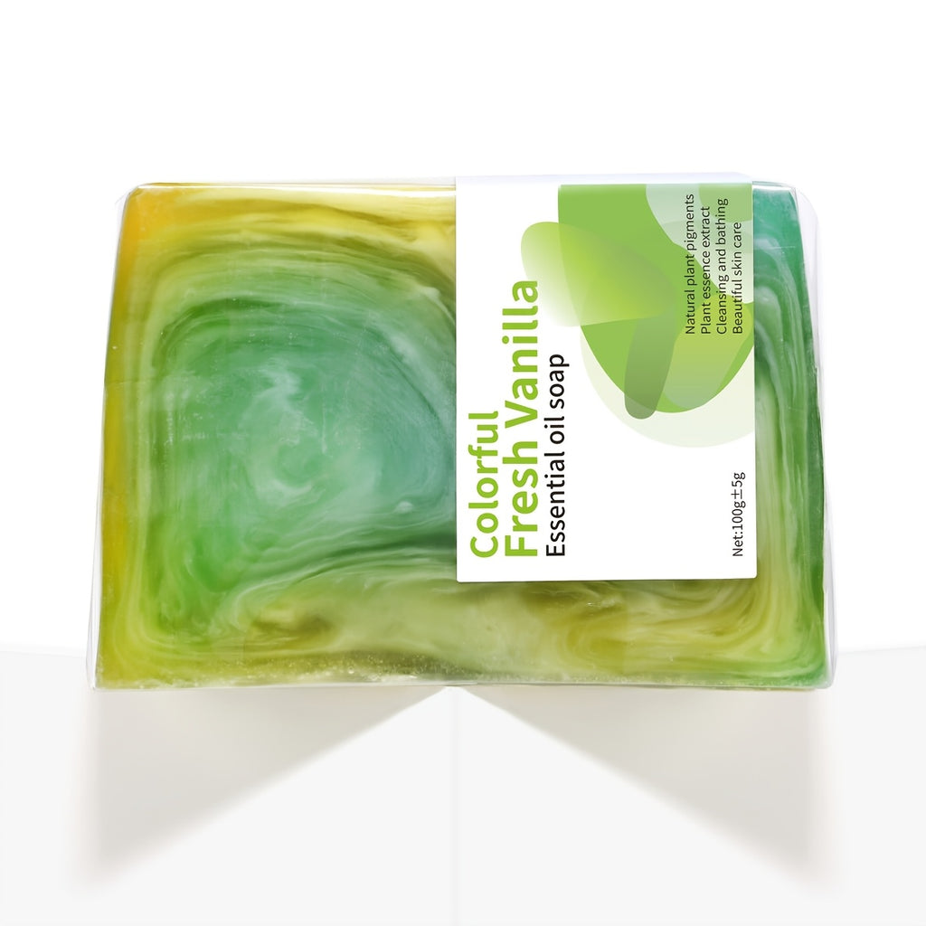 Colorful Plant Vanilla Essential Oil Soap, Deep Cleansing and Moisturizing Hand Soap for Cleansing and Bathing, Christmas Holiday Gift