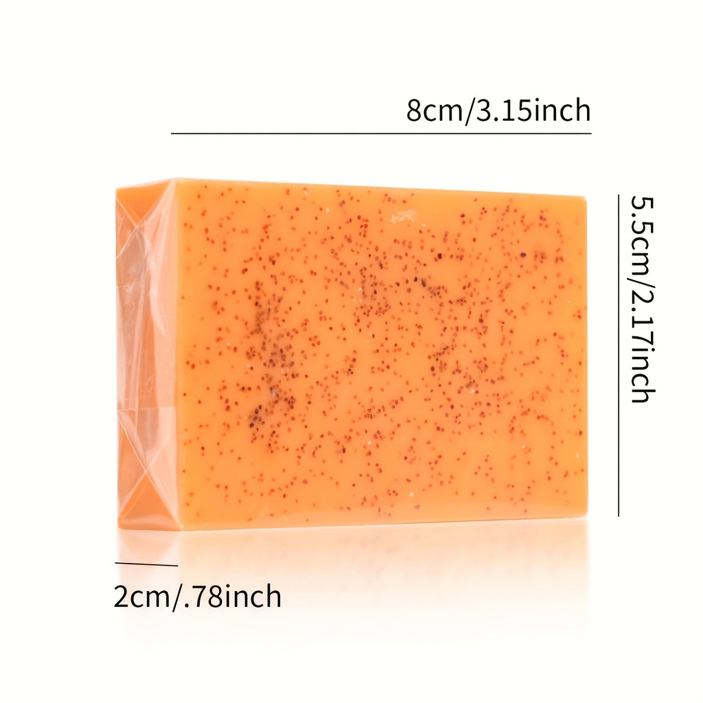 Carrot Extract Essence Deep Cleaning with Scrub Soap Handmade Soap Moisturizing Skin, Cleansing, Removing Makeup, Bathing And Cleaning Soap, Holiday Gifts And Gifts