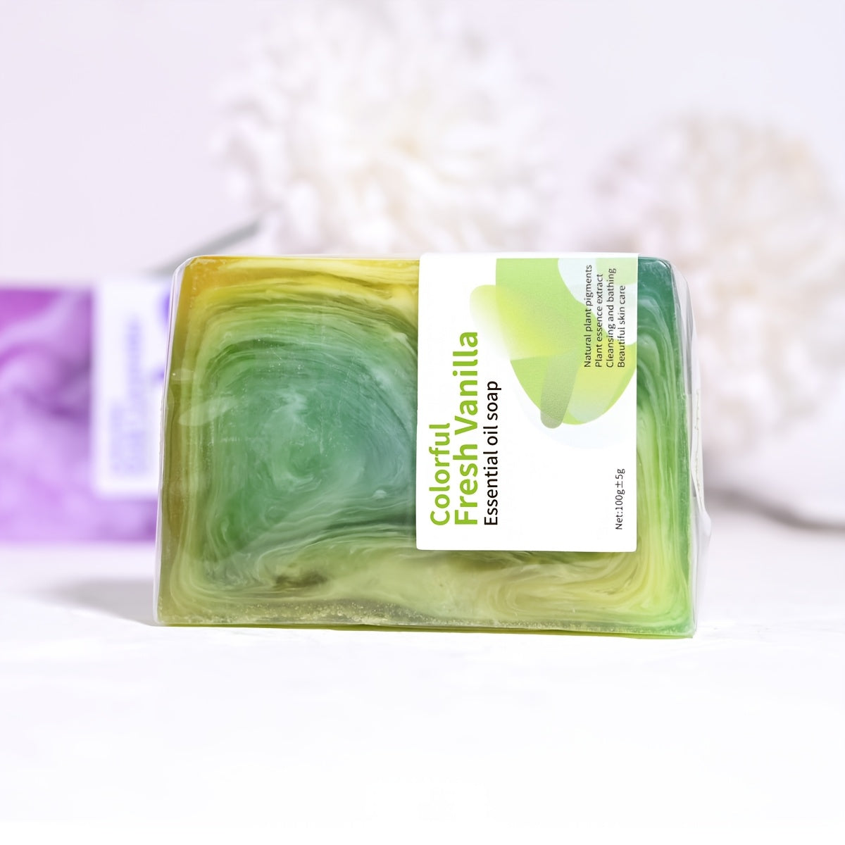 Colorful Plant Vanilla Essential Oil Soap, Deep Cleansing and Moisturizing Hand Soap for Cleansing and Bathing, Christmas Holiday Gift