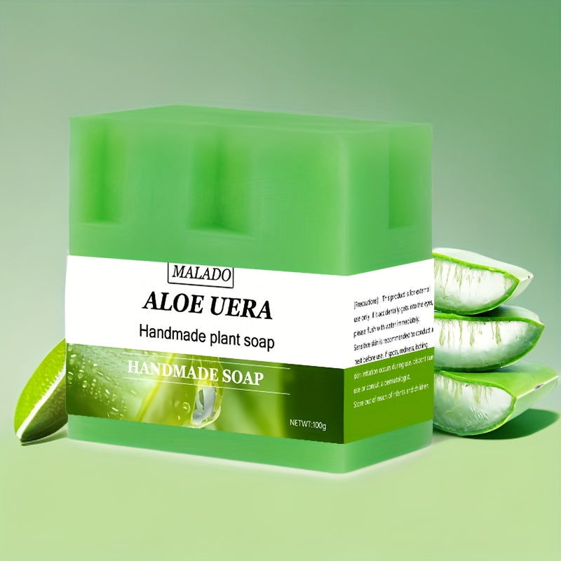 100g Aloe Vera Soap, handmade with rich lather, suitable for daily facial and body cleansing, ideal for both men and women