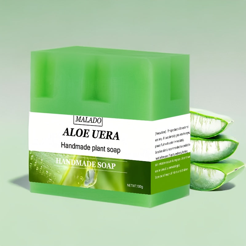 100g Aloe Vera Soap, handmade with rich lather, suitable for daily facial and body cleansing, ideal for both men and women