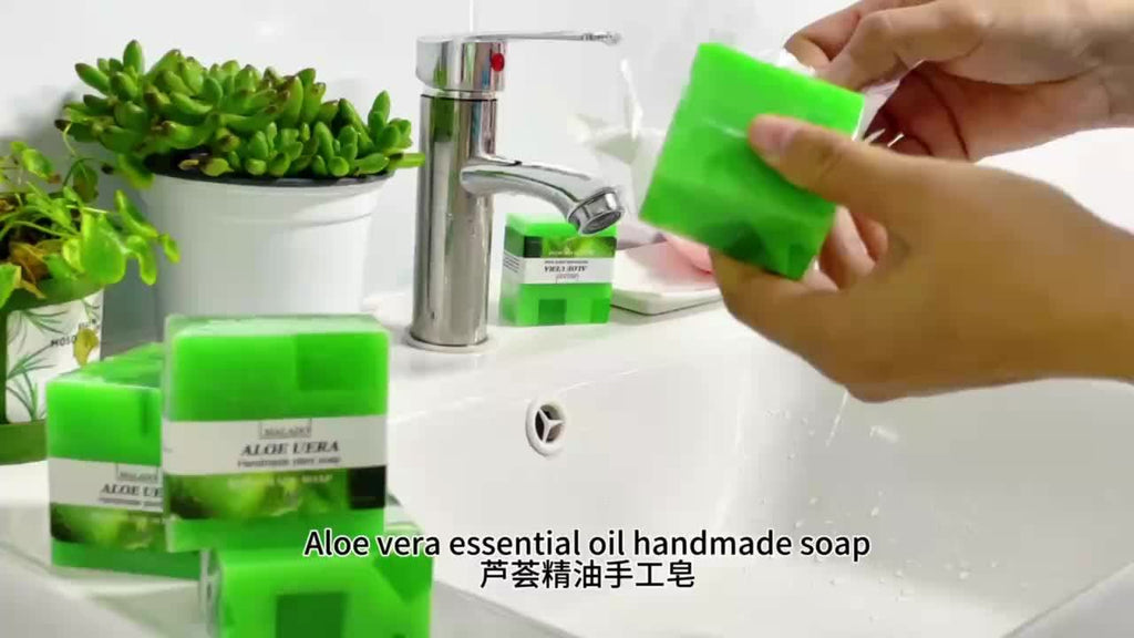 100g Aloe Vera Soap, handmade with rich lather, suitable for daily facial and body cleansing, ideal for both men and women