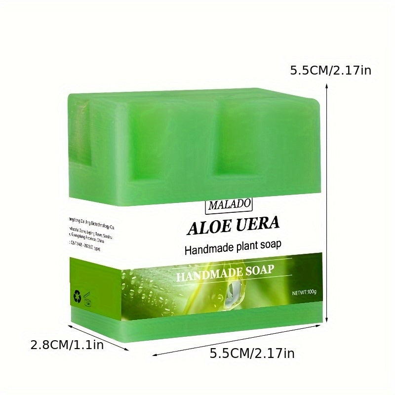 100g Aloe Vera Soap, handmade with rich lather, suitable for daily facial and body cleansing, ideal for both men and women