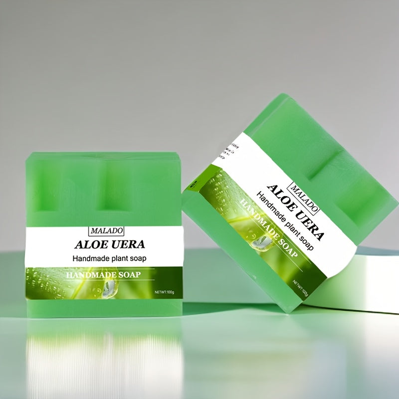 100g Aloe Vera Soap, handmade with rich lather, suitable for daily facial and body cleansing, ideal for both men and women