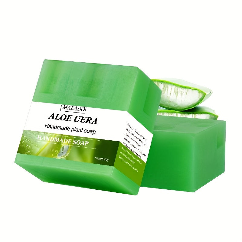 100g Aloe Vera Soap, handmade with rich lather, suitable for daily facial and body cleansing, ideal for both men and women