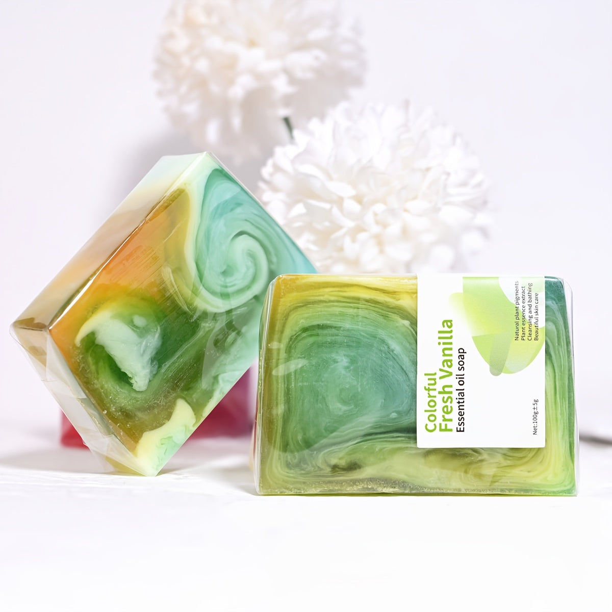 Colorful Plant Vanilla Essential Oil Soap, Deep Cleansing and Moisturizing Hand Soap for Cleansing and Bathing, Christmas Holiday Gift