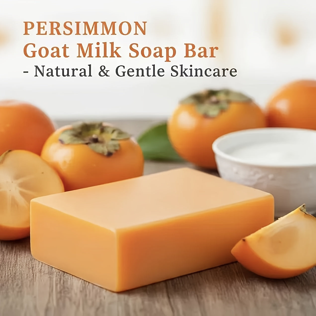 2pcs Persimmon Soap, Persimmon Extract Bath Soap, Deep Cleansing - Gentle Skincare Non-Irritating, Natural Ingredients, Multi-Use Soap, Rich Foam, Suitable for All Skin Types - Unisex